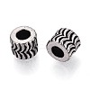 304 Stainless Steel Textured European Style Large Hole Beads STAS-T072-98AS-2