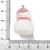 Christmas Flocky Opaque Resin Pendants RESI-C064-01D-3