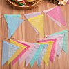 Imitated Burlap Bunting Triangle Flag Banner FIND-WH20019-120-4