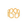 Ion Plating(IP) 304 Stainless Steel Open Geometry Wrap Cuff Ring for Women RJEW-S405-166G-2
