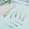 16Pcs 8 Colors Cat Shape Alloy Glass Mobile Straps HJEW-SC00126-3