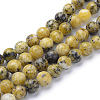 Natural Yellow Turquoise(Jasper) Beads Strands X-G-R345-6mm-44-1