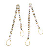 Brass Pave Crystal Rhinestone Chain with Teardrop Big Pendants KK-N216-424-03LG-2