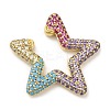 Colorful Rhinestone Star Cuff Earrings EJEW-D059-06G-01-1