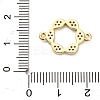 Brass Micro Pave Clear Cubic Zirconia Hollow Flower Connector Charms KK-L229-058G-3