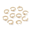 Brass Micro Pave Cubic Zirconia Cuff Earrings LS-EJEW-H109-01H-G-2