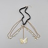 Alloy Rhinestone Flat Round Link Bell Waist Body Chains for Dress AJEW-WH0606-011B-1