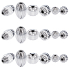 18Pcs 3 Style 304 Stainless Steel Corrugated Beads STAS-UN0031-11-1