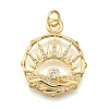 Rack Plating Brass Micro Pave Cubic Zirconia Pendants KK-K401-48B-G-1