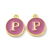 Golden Plated Alloy Enamel Charms ENAM-XCP0001-13P-1