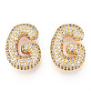 Brass Micro Pave Cubic Zirconia Pendants KK-N254-06G-G-1