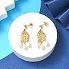 Natural Pearl Chandelier Earrings EJEW-TA00383-2
