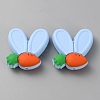 Rabbit Ears with Carrot Food Grade Eco-Friendly Silicone Focal Beads LS-SIL-SZC0003-05F-1