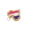 MIYUKI Delica Glass Seed Beaded Heart Pendants PALLOY-MZ00703-02-5