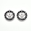 Brass Micro Pave Cubic Zirconia Enamel Pendants ZIRC-T016-18P-1