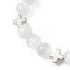 Natural Selenite Beads Stretch Bracelets BJEW-JB13212-3