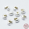 925 Sterling Silver Crimp Beads Cover STER-G027-27S-3mm-3