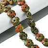 Natural Unakite Beads Strands G-H023-B02-01-2