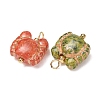 Baking Paint & Golden Metal Enlaced Glass Pendants GL-CBA010C-04G-2