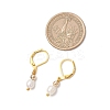 Natural Baroque Pearl Oval Leverback Earrings EJEW-JE06437-3