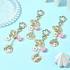 4Pcs 4 Styles Alloy Enamel Pendant Keychains HJEW-FS00052-7