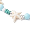 Dyed Synthetic Turquoise & Natural Howlite Beads Bracelets for Women BJEW-JB11794-03-3