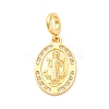 Brass Clear Cubic Zirconia European Dangle Pendants KK-D325-28G-10-1