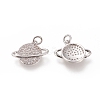 Brass Micro Pave Clear Cubic Zirconia Pendants ZIRC-L091-058P-2