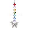 Glass Octagon Beaded Hanging Ornaments HJEW-JM01760-05-1