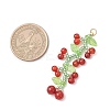 Glass Seed Beads Cherry Pendants PALLOY-MZ00820-2