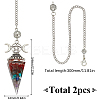2Pcs Gemstone Chip & Resin Orgonite Dowsing Pendulum Big Pendants AJEW-SC0003-25-2