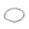 Tarnish Resistant 304 Stainless Steel Figaro Chain ID Bracelets LS-BJEW-G631-05P-1