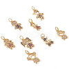 16Pcs 8 Style Brass Micro Pave Mixed Color Cubic Zirconia Pendants ZIRC-FW0001-03-2