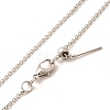 1mm Rack Plating Brass Cable Chain Adjustable Slider Necklaces for Women Men MAK-L044-55P-2