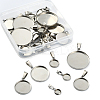 35Pcs 7 Styles 304 Stainless Steel Pendant Cabonchon Settings STAS-CJ0002-16-3