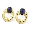 Ion Plating(IP) Real 18K Gold Plated 304 Stainless Steel Oval Stud Earrings EJEW-Z042-03B-2