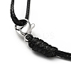 304 Stainless Steel Dog Charm Bracelet with Waxed Cord for Women BJEW-A125-25-3