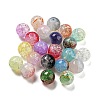 Transparent Spray Painting Crackle Glass Beads GLAA-L046-01A-1