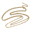 304 Stainless Steel Dapped Chain Double Layered Necklaces for Women NJEW-U050-02C-G-4