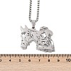 Horse & Cowboy 201 Stainless Steel Hollow Pendant Necklaces for Men Women NJEW-K283-15P-3