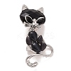 Rhinestone Cat Badge LS-JEWB-E013-08P-1