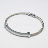 304 Stainless Steel Torque Bangle BJEW-F003-61H1-1