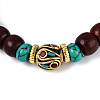 Rondelle Sandalwood Mala Bead Bracelets BJEW-N010-012-2