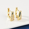 Rectangle Brass Micro Pave Clear Cubic Zirconia Hoop Earrings EJEW-L299-07G-2