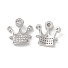 Brass Pave Clear Cubic Zirconia Connector Charms KK-E068-VB347-1