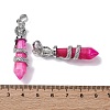 Natural Hot Pink Banded Agate(Dyed & Heated) Pendants G-A241-01P-14-3