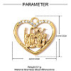 304 Stainless Steel Rhinestone Pendants STAS-OY008-89G-2