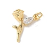 Brass Micro Pave Clear Cubic Zirconia Pendants KK-Q031-02G-1