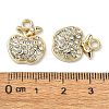 Golden Rack Plating Alloy Rhinestone Pendants PALLOY-F308-22G-03-3