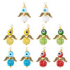 10Pcs 5 Colors Glass Seed Beads Alloy Pendants FIND-TA0005-74-1